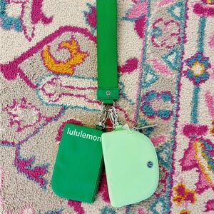 NWT Lululemon Green Wristlet Set